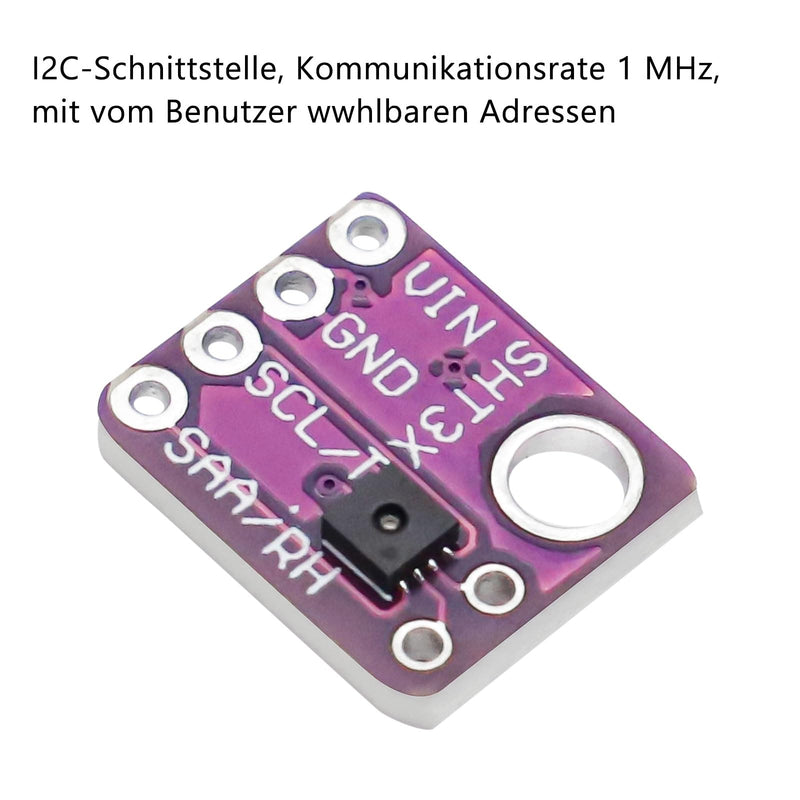 ARCELI Pack of 5 SHT31-D Temperature Humidity Sensor, Digital Output Temperature and Humidity Sensor Module IIC I2C Interface 3.3V Compatible with Arduino