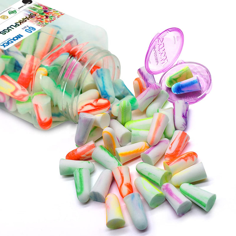 MOLDEX Sparkplugs Soft Foam Earplugs 60 Pairs Ear Plugs for Sleeping, Snoring, Work, Travel, Shooting - 33dB Highest NRR Made in USA (Bottle Pack)