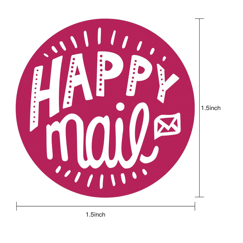 WRAPAHOLIC Happy Mail Business Stickers - 8 Kinds Colors Thank You Stickers, Shipping Stickers - 1.5 x 1.5 Inch 1000 Total Labels