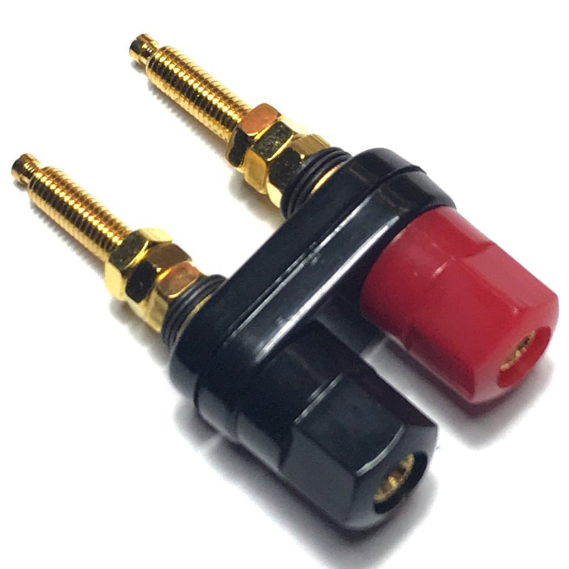 CESS Dual Binding Post Terminal - Amplifier/Speaker/Power Cable Connector - Banana Jack Socket - Length 2.3" (2 Pack)