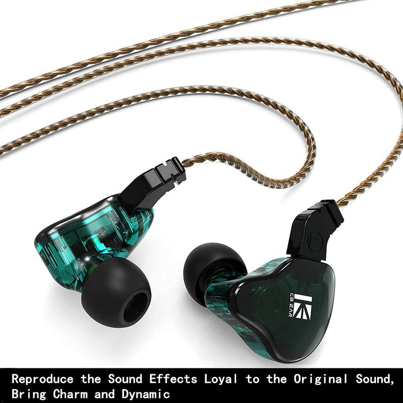 KBEAR KS2 in Ear Headphone,H HIFIHEAR IEM 1BA 1DD Stereo in Ear Earphone, HiFi Over Ear Earbud Headset Noise Cancelling Hybrid Earphone with Removable Cable for Running Walking (with mic, KS2 Dark) … With Mic