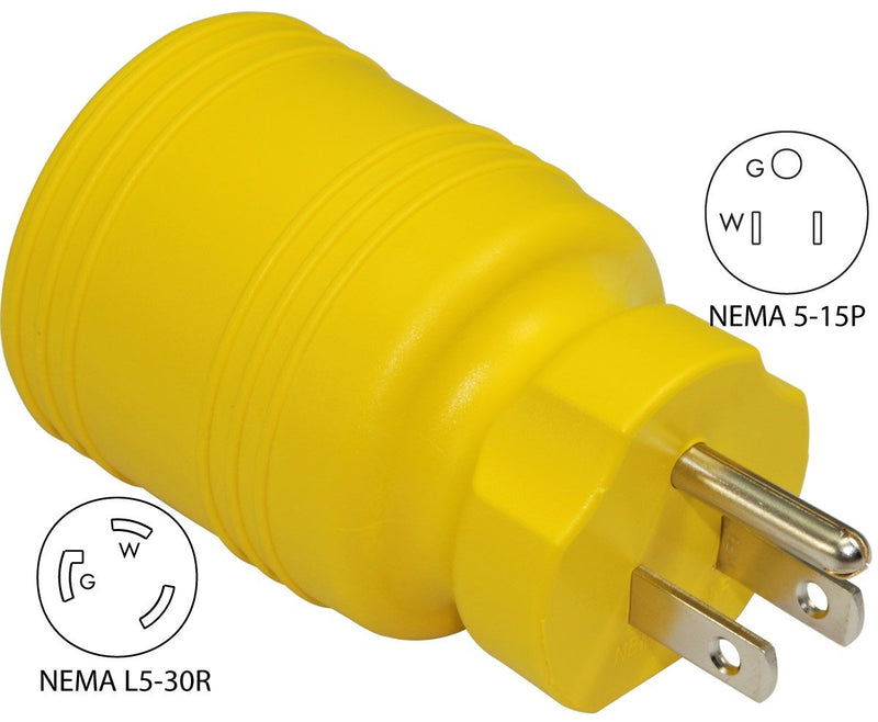 Conntek 30222-YW 15A to L5-30R Plug Adapter Yellow