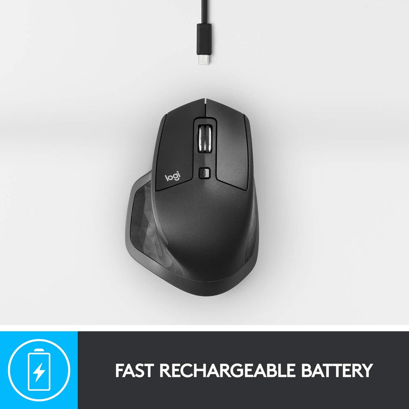 Logitech MX Master 2S Wireless Mouse â€“ Use on Any Surface, Hyper-Fast Scrolling, Ergonomic Shape, Rechargeable, Control Upto 3 Apple Mac and Windows Computers, Graphite (Discontinued by Manufacturer)