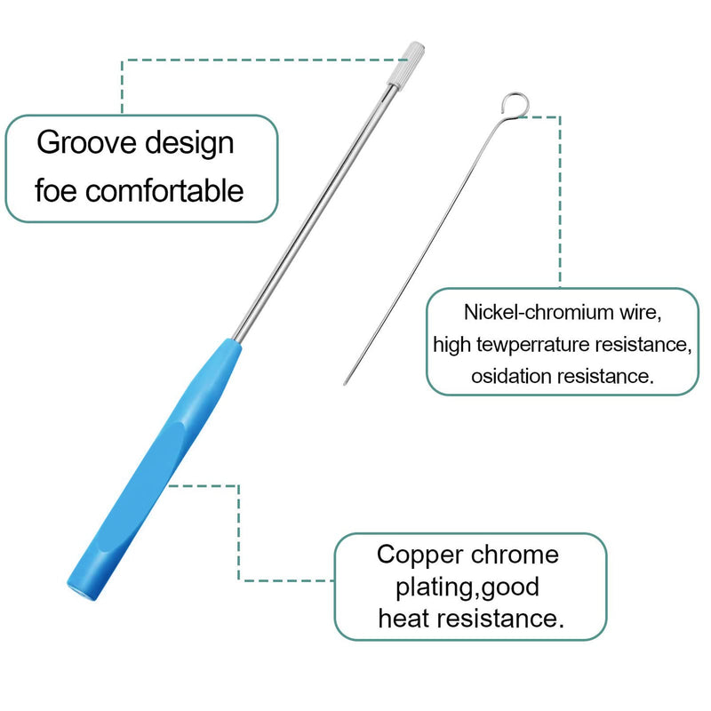 2 Pieces Reusable Inoculating Loop with 90 Replaceable Nichrome Needle Tip Inoculation Rings Inoculation Rod for Lab