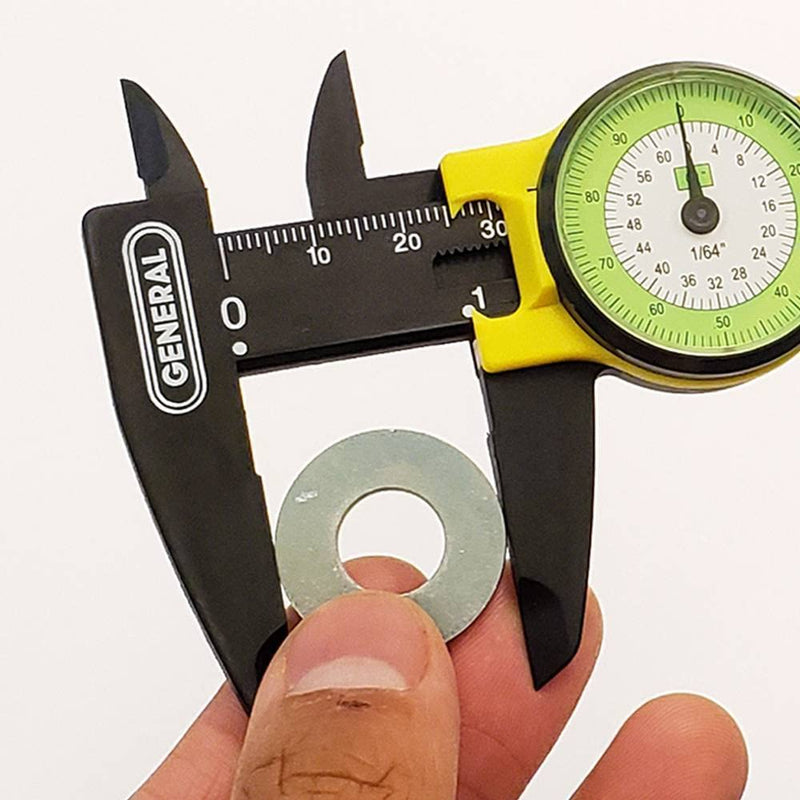 General Tools 142 Plastic Dial Caliper, 0-6" Range.01" & 1/64" Standard