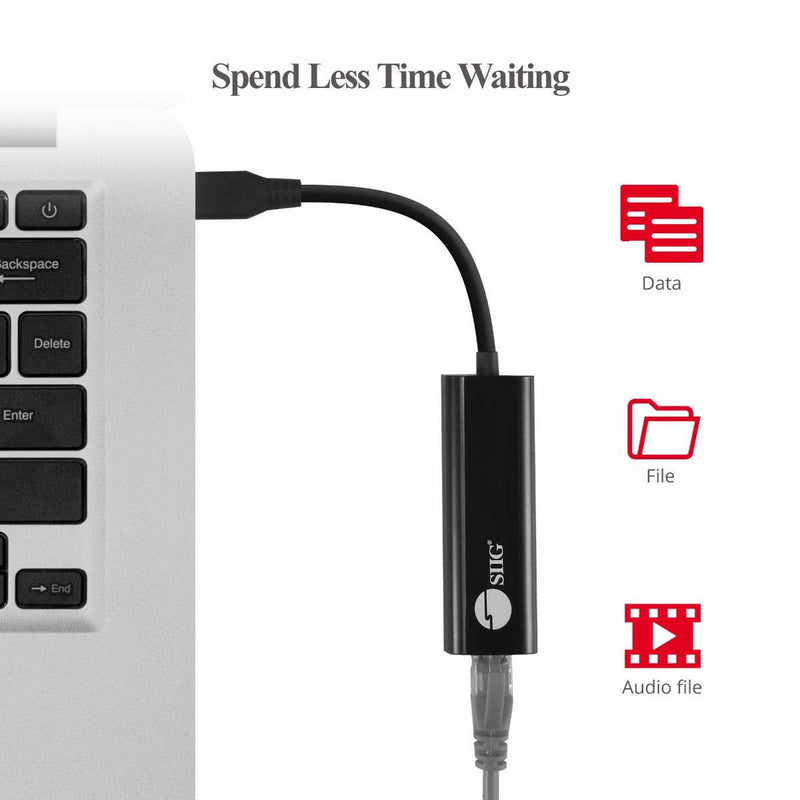 SIIG USB-C to 2.5 Gigabit Ethernet Adapter - USB-C to RJ45 Converter Cable for Laptop and PC Supports Windows & Mac OS (JU-NE0A11-S1)