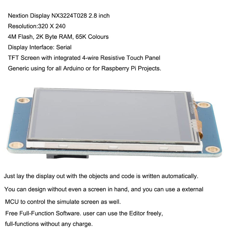 Aihasd 2.8" TFT 320X240 English Nextion HMI USART UART Serial Touch LCD Module Display Panel for Arduino 2.8"