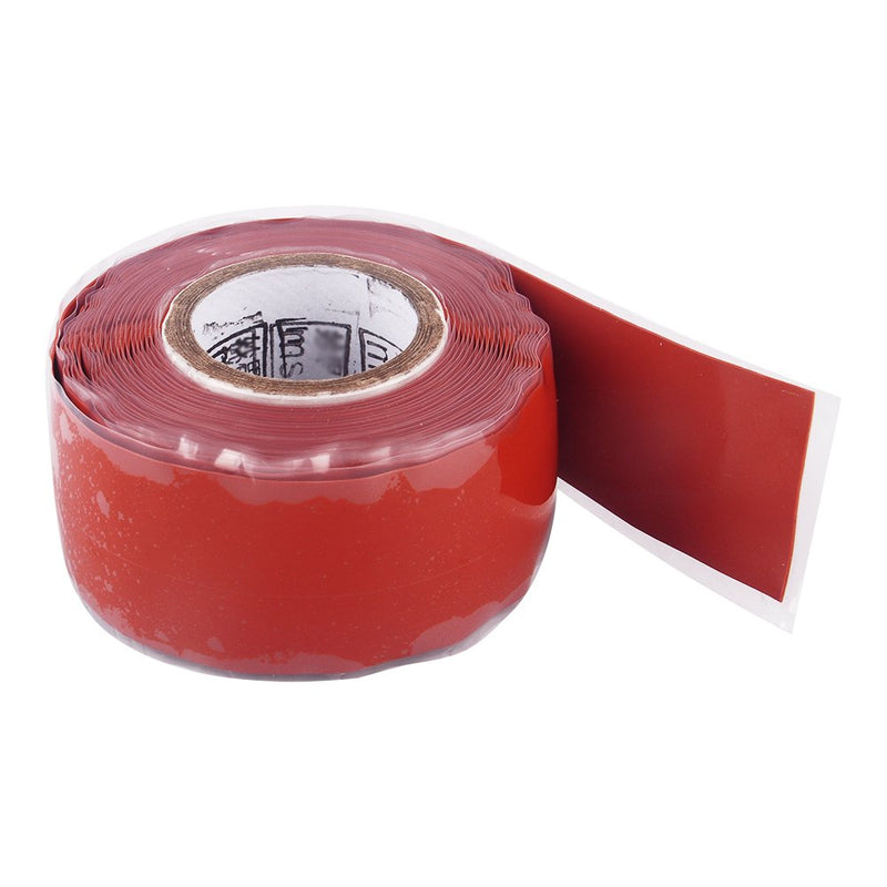 Self-Adhesive Silicone Tape Waterproof Silicone Rubber Adhesive Repair Tape Bonding Wire Hose Silicone Self Fusing Tape, Red