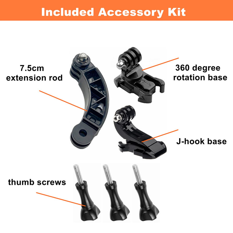 Strap Mount for Gopro for Helmets, Adjustable Mounting Adapter Base with Extesion Rod and Rotating Quick Release Buckle, Suitable for Cycling Bike Vented Helmet, Fit for All Sports Cameras