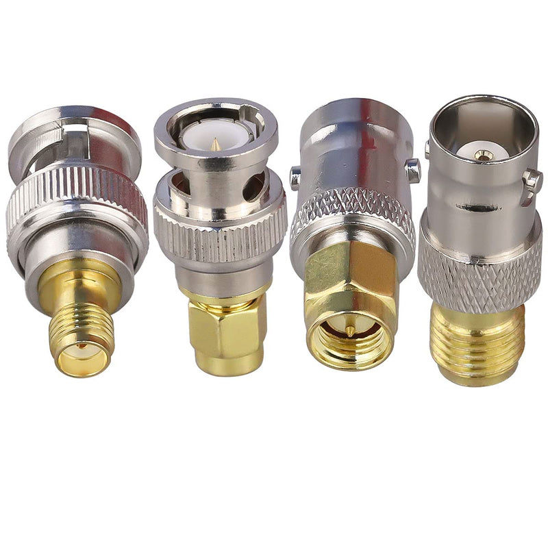 BNC to SMA Connectors SMA BNC Adapter Male to Female for WiFi Antenna/Extension Cable SMA to BNC RF Connector Kits 4 Pack