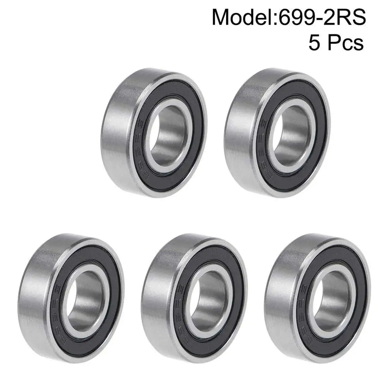 uxcell 699-2RS Deep Groove Ball Bearings 9mm x 20mm x 6mm Double Sealed Chrome Steel P6(ABEC3) 5pcs