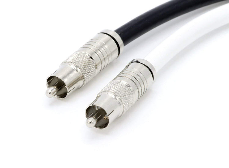 Digital Audio Cable - Digital Coaxial Cable with RCA Connections, 75 Ohm Coax - Subwoofer Cable - (S/PDIF) White RCA Cable, 35 Feet 35 Feet (10.5 Meter)
