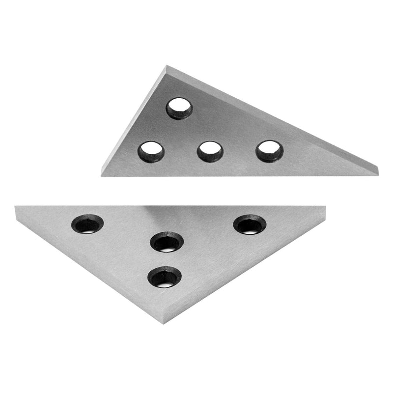 QWORK Solid Angle Plate Set, 2 Pcs Triangle Angle Block, 30-60-90 Degree&45-45-90 Degree, Precision Machinist Measurement Tool