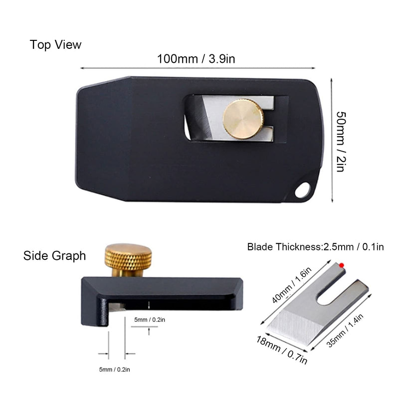Generic Wood Edge Trimmer, Edge Banding Trimmer Tool with High Speed Steel Blade, Edge Banding Cutter for PVC, ABS, Melamine, Veneer, etc