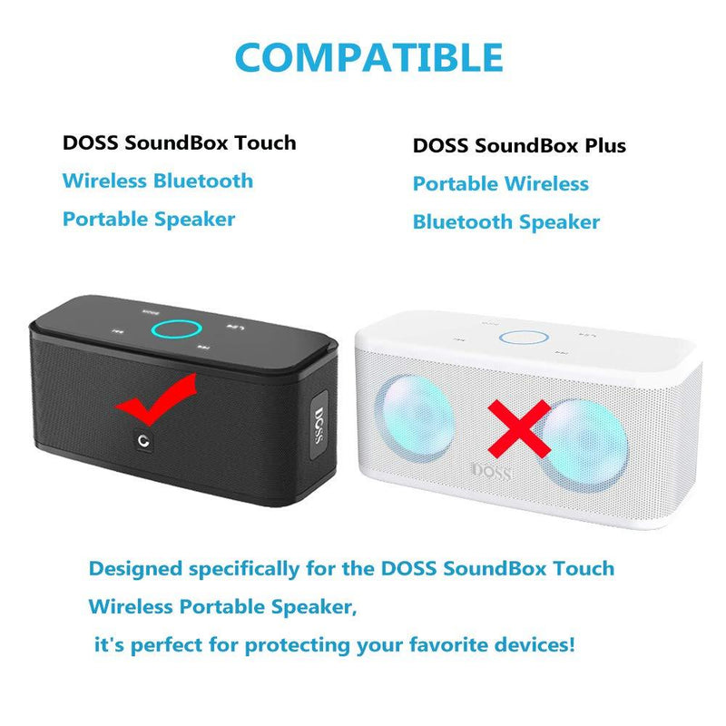 BOVKE Case for Doss SoundBox Touch Wireless Bluetooth V4.0 Portable Speaker with HD Sound and Bass Protective Hard EVA Travel Shockproof Carrying Case Cover Storage Pouch Bag, Black