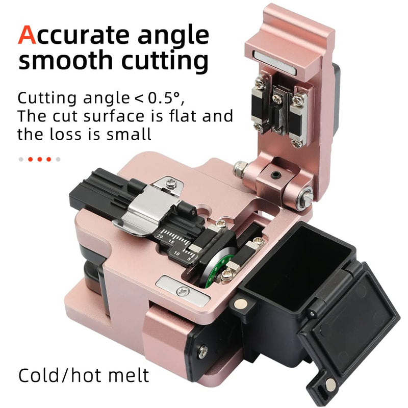 Fiber Cleaver Tool Cable Cutting Knife FTTH Fiber Optic Cables Knife Tools Cutter High Precision Cleavers 24 Surface Blade HS-30 Golden 1pcs