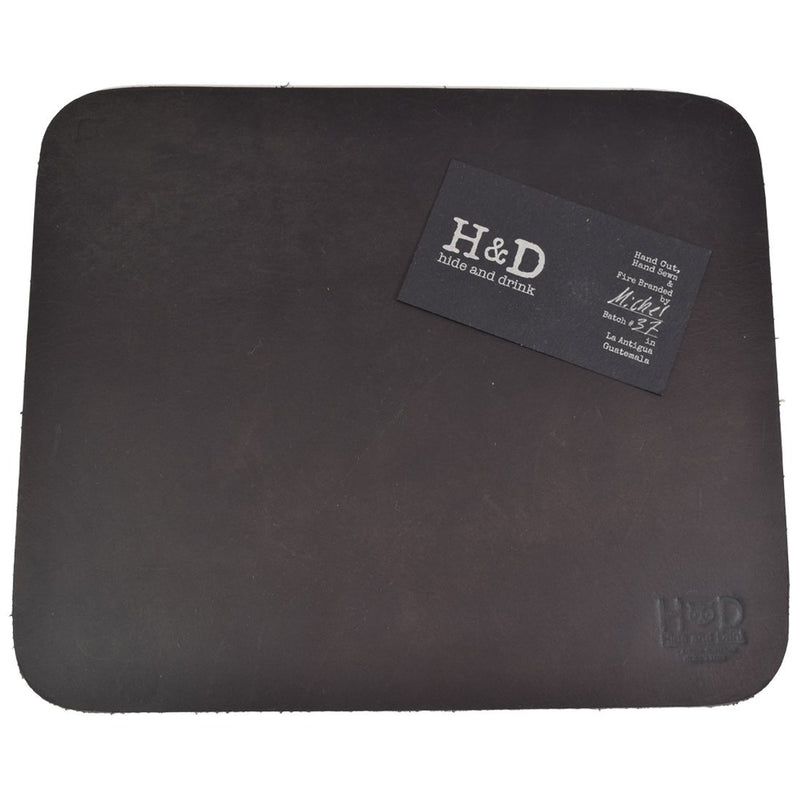 Thick Leather Durable Mouse Pad Handmade by Hide & Drink :: Charcoal Black