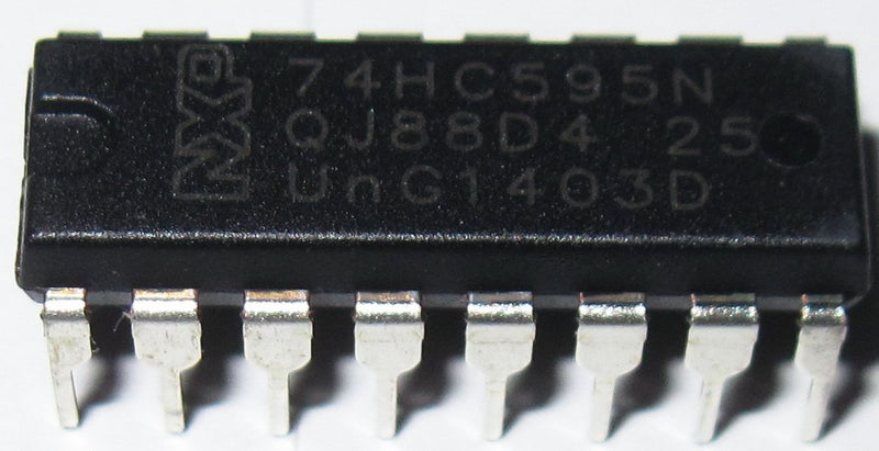 Major Brands 74HC595 ICS and Semiconductors, 8-Bit Shift Register with Output Latches and Eight 3-State Outputs, DIP 16, Cascadable (Pack of 10), Black