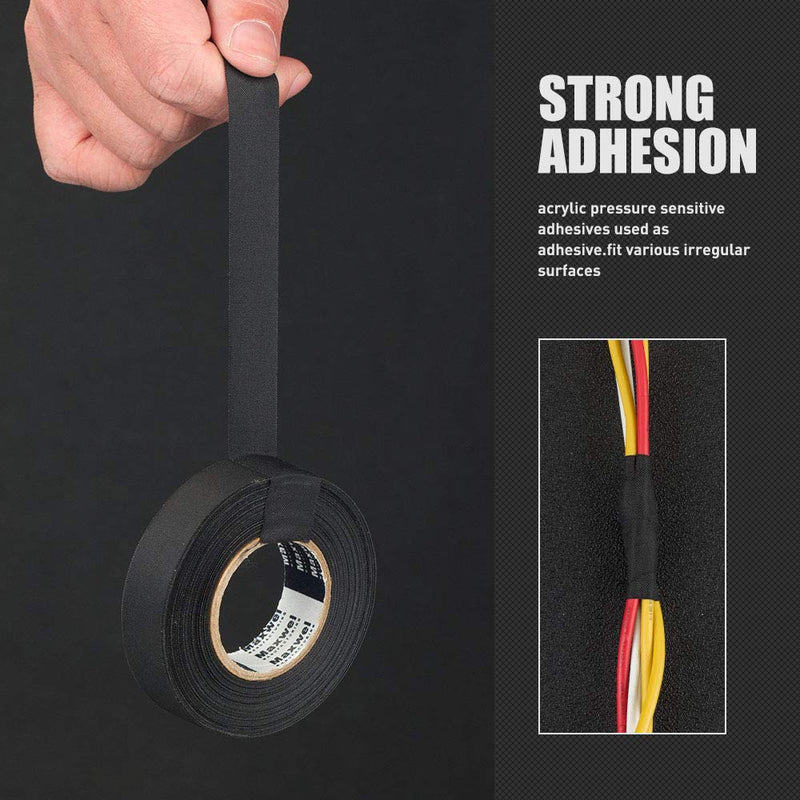 Wire Harness Automotive Cloth Tape - 2 Rolls Strong Flexibility High Abrasion Resistance Adhesive Force Heavy Duty Wire Harness Tape for Automotive Insulation Wiring 3/4 in 82 FT