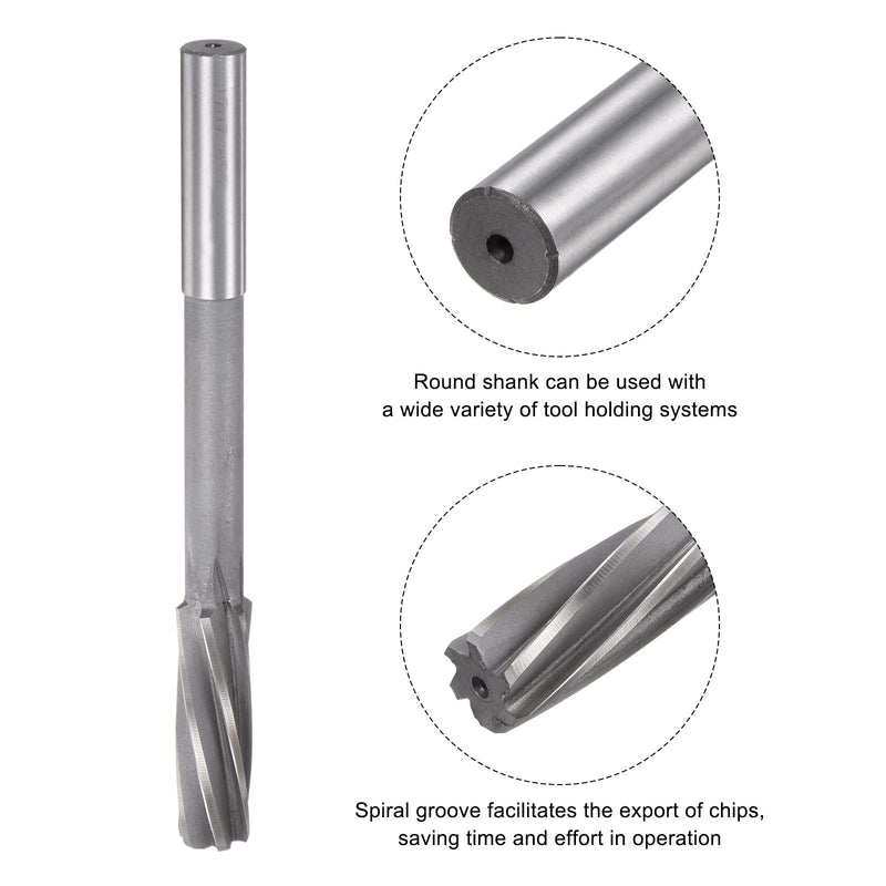 sourcing map Clamping Reamer 17mm H7 4241 High Speed Steel Spiral Groove Lathe Reamer Milling Cutter