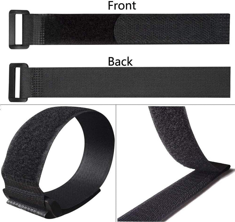 25pcs Black Reusable Fastening Cable Straps, Hook and Loop Cable Tie Down Straps 1" x 24" 25 Pack 1 x 24Inch