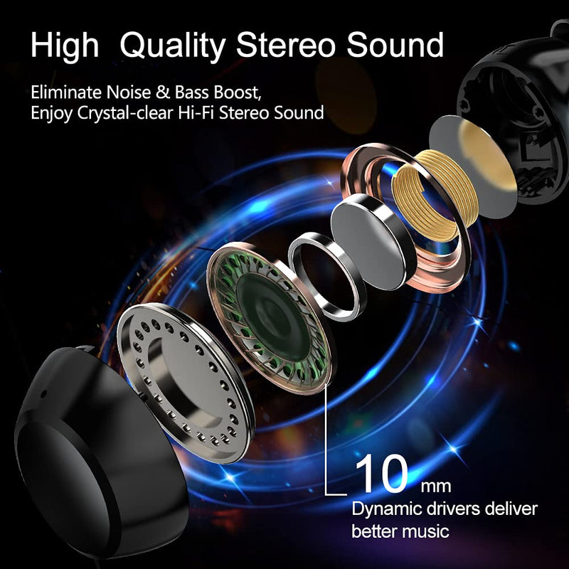 Wireless Earbuds, Mini Bluetooth Wireless Headphones with Mic Bluetooth 5.0 Earbuds with LED Display, Charging Case, Smart Touch Control, 30H Playtime, IP7 Waterproof Bluetooth Headset for Sports/Work