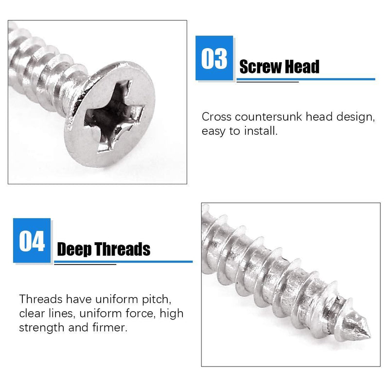 Glarks 20 Sets 80mm/3inch Stainless Steel Flat Straight Brace Brackets Mending Joining Plates Repair Fixing Bracket Connector and 80pcs Self Tapping Screws Set (80mm/3inch)