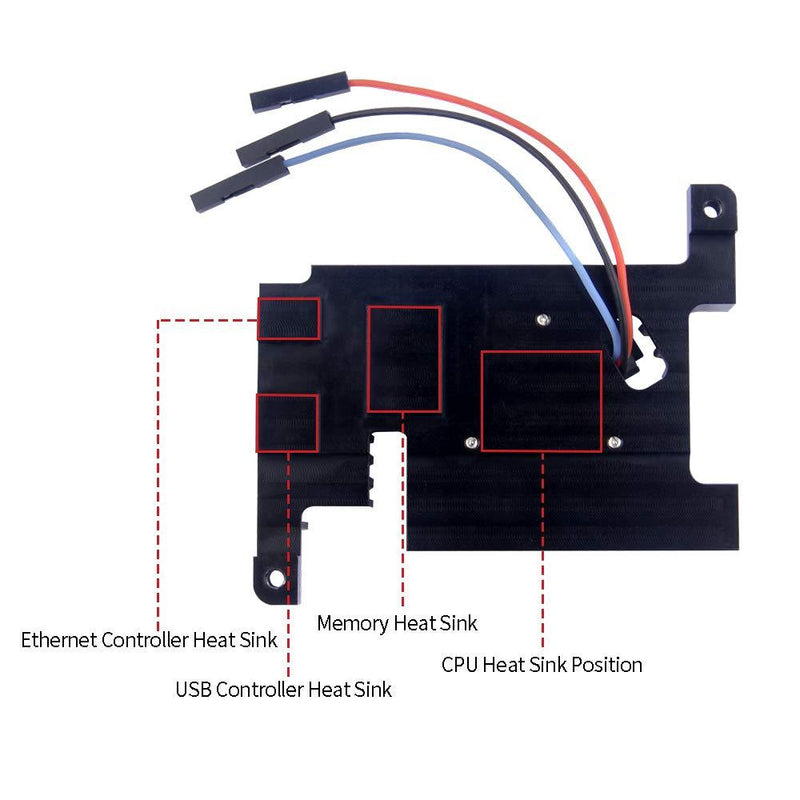 GeeekPi Raspberry Pi 4 Aluminum Heatsink with PWM Controllable Fan, Raspberry Pi 4 Armor Lite Heatsink with PWM Speed Control Fan for Raspberry Pi 4 Model B