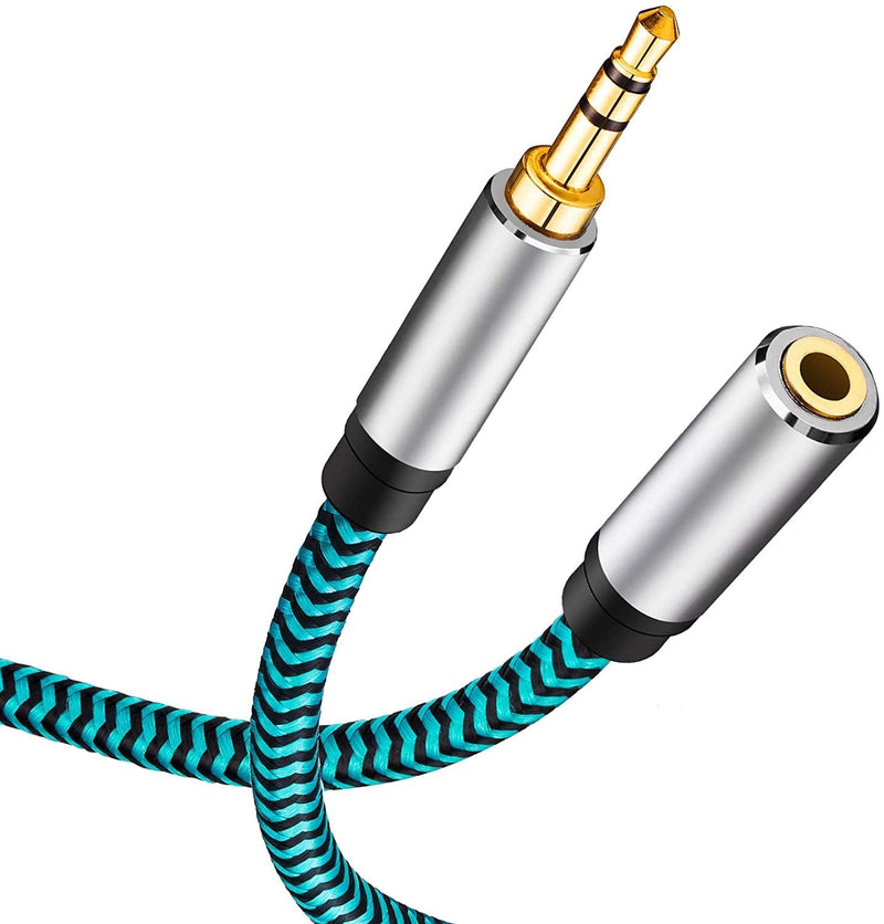 Hftywy AUX Extension Cable 12 ft 3.5mm Male to Female Stereo Audio Extension Cable Headphone Extension Cable Compatible for iPhone, iPad, Smartphones, Tablets, Media Players