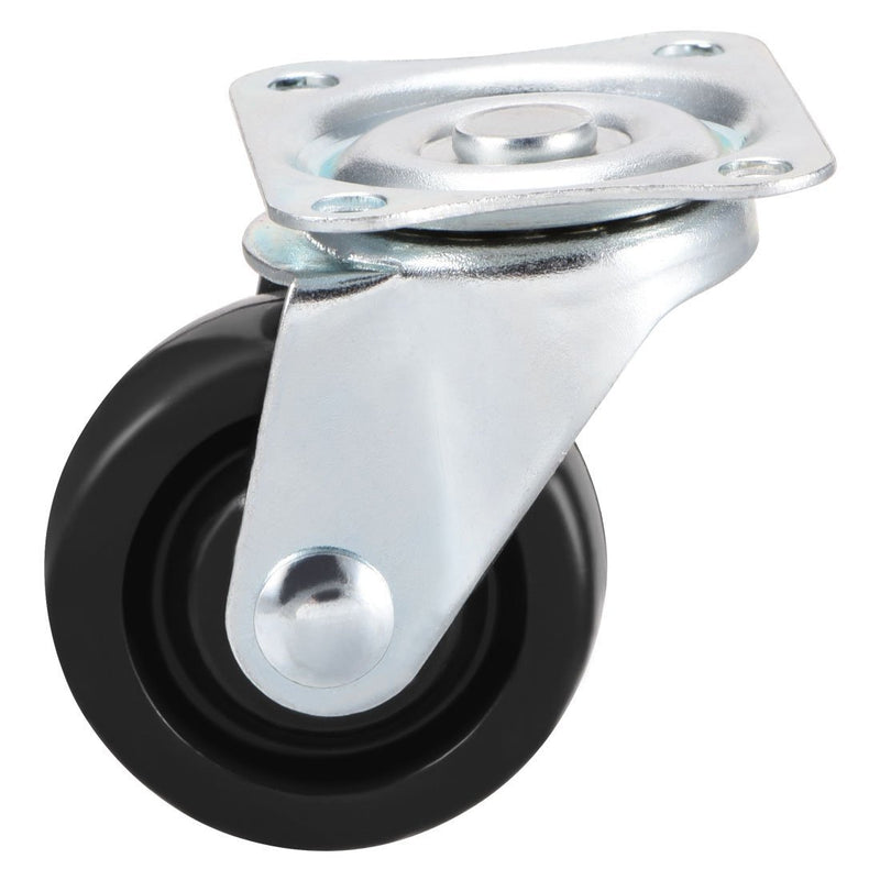 uxcell Swivel Caster Wheels 1.5" Rubber with 360 Degree Top Plate 44LBS Capacity for Furniture Carts Workbench, Black, Pack of 4 1.5 Inch