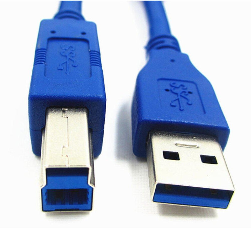 Bluwee USB 3.0 Cable - Type A-Male to Type B-Male - 1 Foot (0.3 Meters) - Round Blue 1 FT