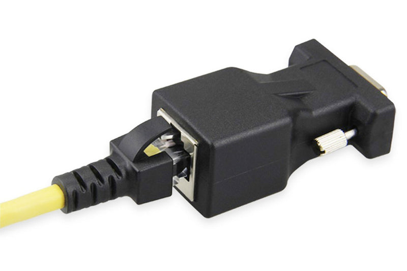 LM YN DB9 RS232 Male Port to RJ45 Female Connector Card DB9 Serial Port Extender to LAN CAT5 CAT6 RJ45 Network Ethernet Cable Adapter