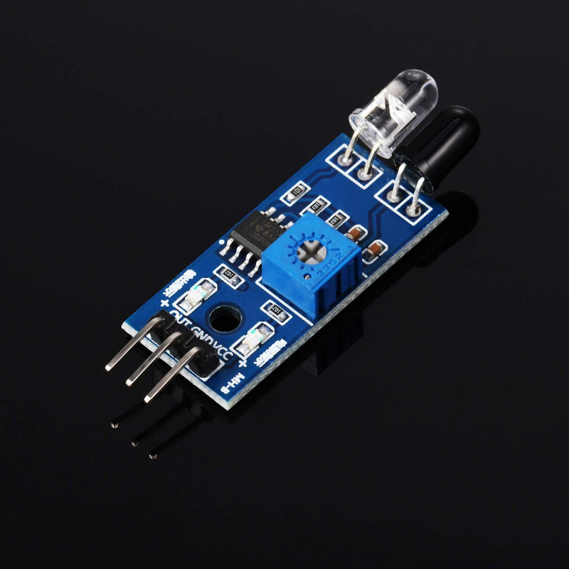 20 Pieces IR Infrared Obstacle Avoidance Sensor Module 3 Wire Reflective Photoelectric Sensor Module Compatible with Arduino Smart Car Robot Raspberry Pi 3