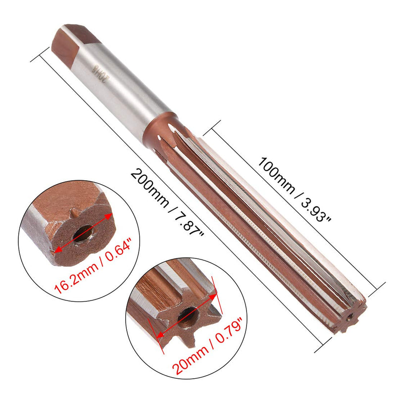 sourcing map Direct Shank H8 Clamping 20mm Cutting Diameter 8 Flute Hand Milling Cutter