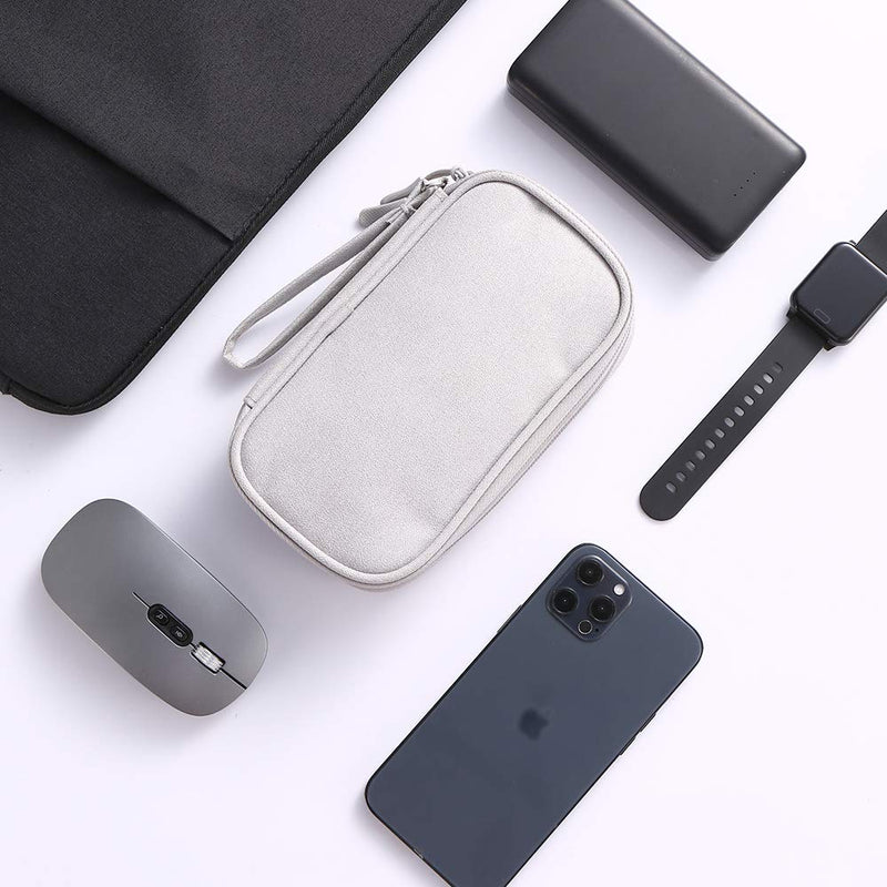 DDgro Electronics Travel Organizer, Waterproof Tech Accessories Pouch Bag for Keeping Certificates/Charger/Power Bank/Cables/Mouse/Earphone/studentsâ€™ stationeries Organized (Small, Light Gray) Small Light Grey