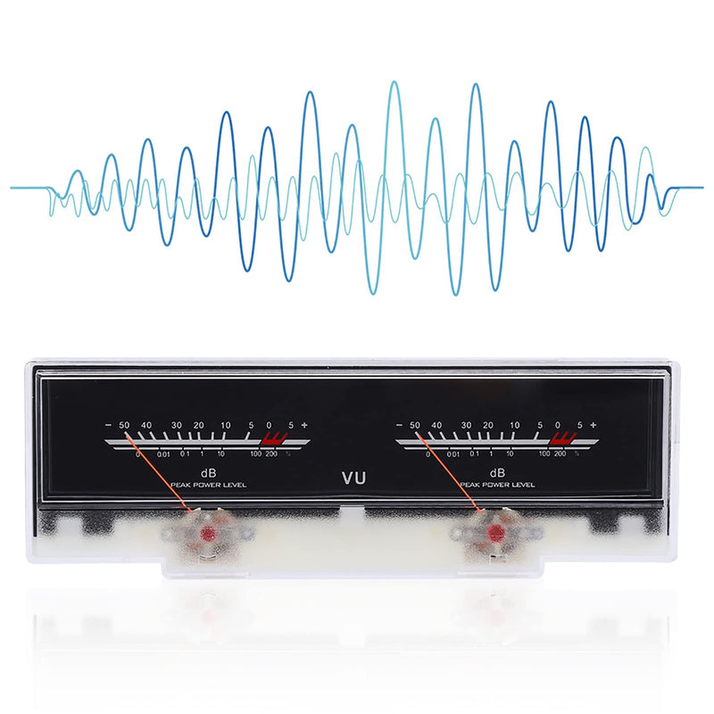 Power Amplifier DB Meter, VU Meter with 3Pcs White LED Backlight, Sound Audio Level Tester with Vertical Working Direction