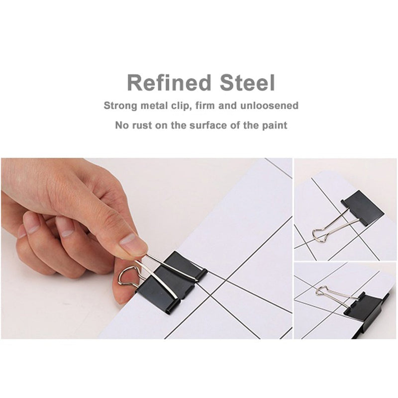 DSTELIN Mini Binder Clips 3/4-Inch Small Black Paper Clamps for Office Supplies,96-Pack (19mm)