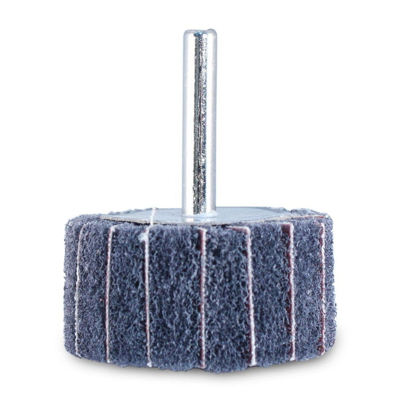 BHA Mounted Interleaf Flap Wheels for Sanding and Finishing, 2” x 1” x 1/4”, Gray (Ultra Fine) - 5 Pack