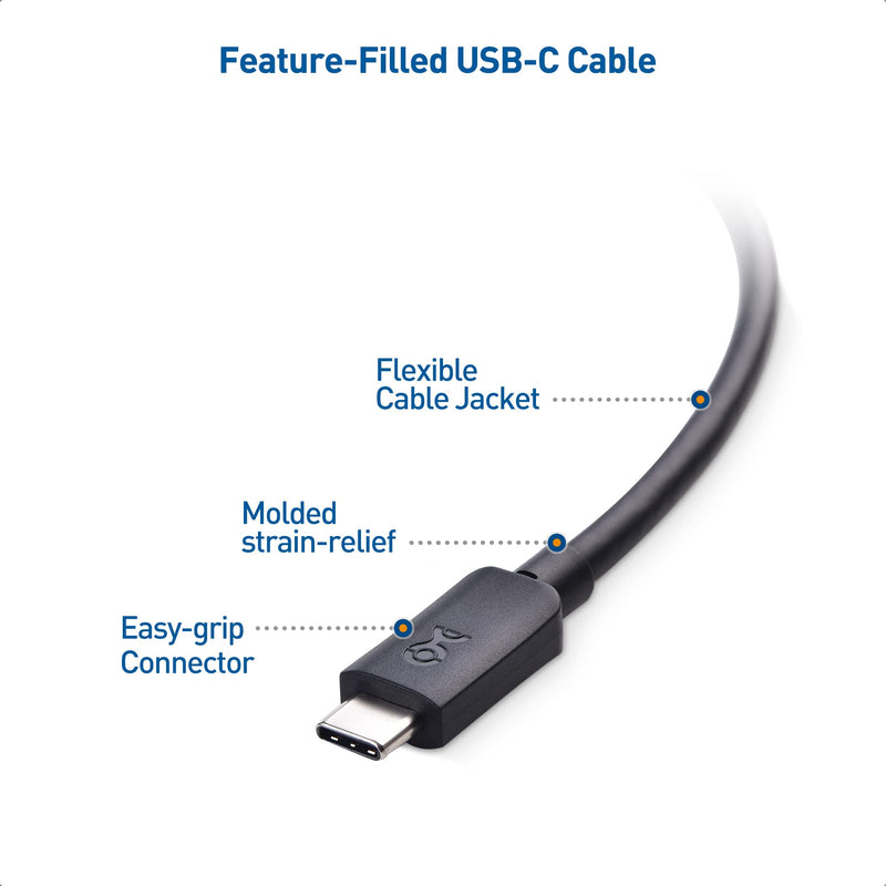 Cable Matters USB C to USB C Monitor Cable 6 ft / 1.8m with 4K 60Hz Video Resolution, 100W Power Delivery, and 5Gbps USB-C 3.1 Gen 1 Data Transfer Black