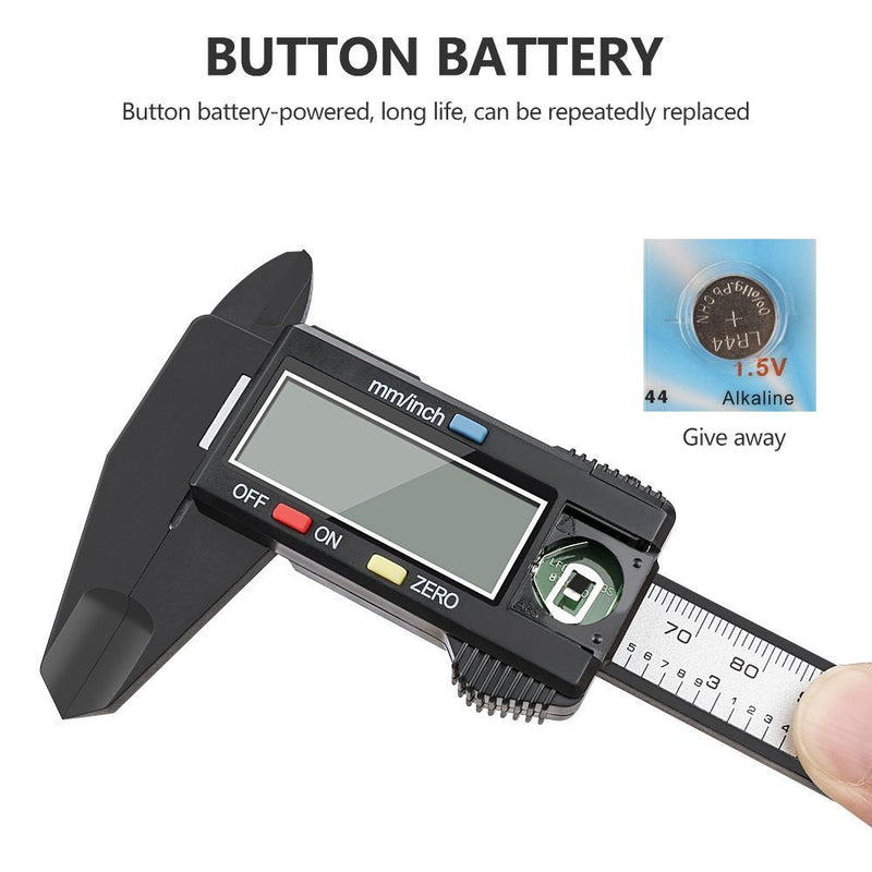 Chizea Digital Caliper, 150mm Classic Caliper with Large LCD Display for Outside, Inside and Depth Measurement, Black