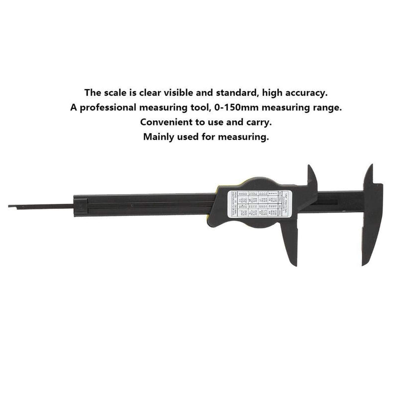 Wear Resistance Dial Caliper, 0-150mm Quickly and Correctly Measure Caliper Measuring Tool, for Roofessional Measure Tool(Yellow (English)) Yellow (English)