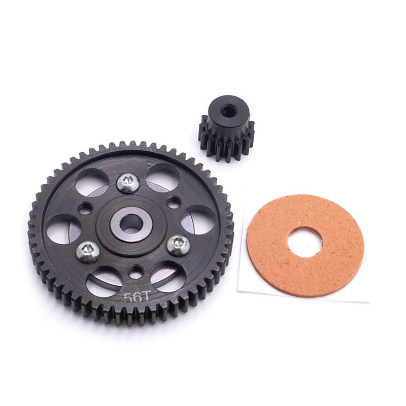 LCX Racing 1/10th RC Crawler Car Hardened Steel 32P 56T Spur Gear w/ 15T Pinion Gear for Axial SCX10 Wraith
