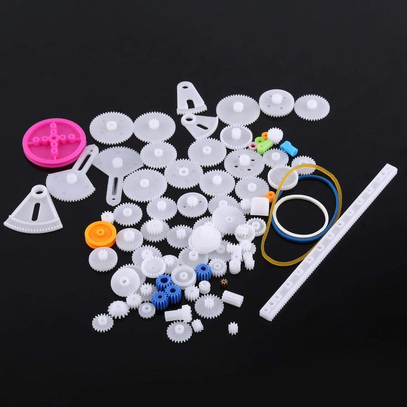 Fafeicy Plastic Gears Set, Pulley Belt Worm Kits Crown Gear Set Robot Motor Toy DIY Parts for Model Amateur(The Essence of 85 Kinds of Gear Pack) The essence of 85 kinds of gear pack