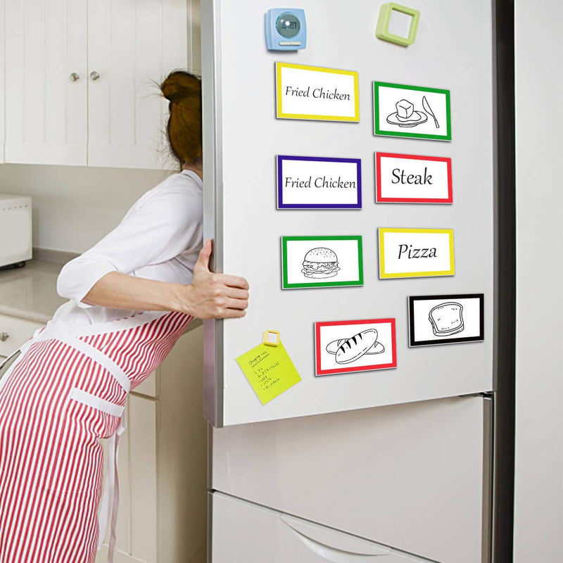Magnetic Dry Erase Labels Ultra-Large - 6 x 3.5 Inch - 5Pcs Rectangle Name Plates Tags White Board Writable Flexible Magnet Stickers for Whiteboards Refrigerator Ultra-Large - 6x3.5" - 5Pcs Rectangle