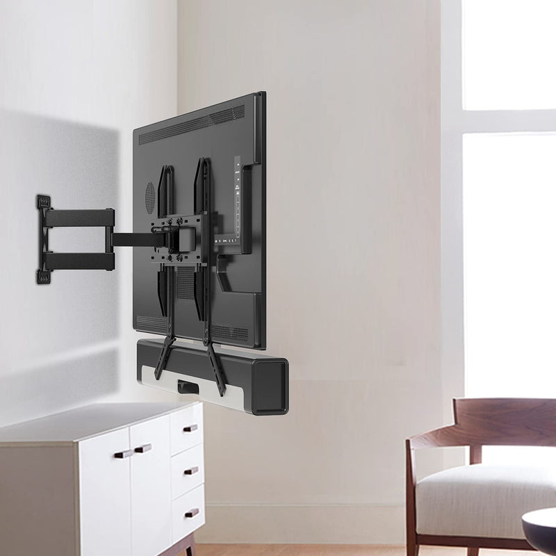 WALI Sound Bar Mount Bracket, for Mounting Above or Under TV, with Adjustable 3 Angled Extension Arm, Fits Most 23 to 65 Inch TVs, up to 33 lbs (SBR202) SoundBar Bracket