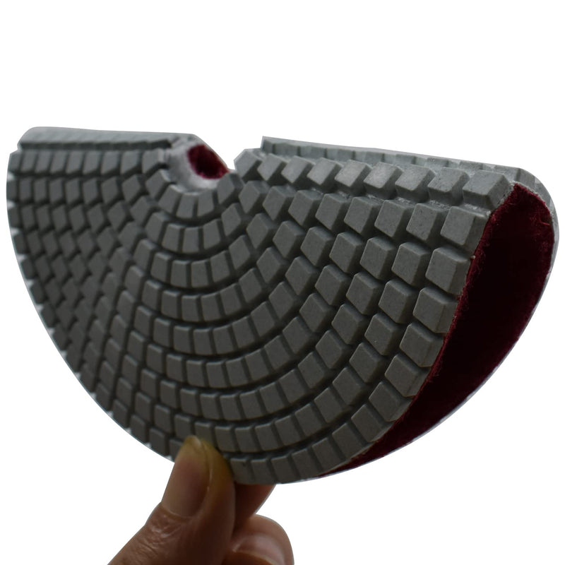 Konfor Diamond 5 Inch Wet Polishing Pads for Granite Marble Travertine Terrazzo Engineered Stone (Pack of 7)