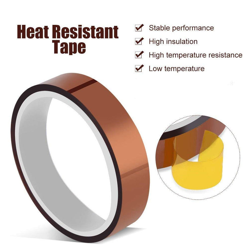 High Temperature Heat Resistant Tape PI Film Insulation Tape Sublimation Dye Mug Electronic Polyimide Tape (3/8" Wide 10mm X 100 Ft 4 Roll)