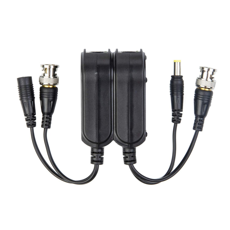 Xenocam 2 Pair Passive Video/Power Balun Upgraded 1080P - 5MP BNC to RJ45 Long Distance Network Transceiver Cat5e / Cat6 Cable to BNC Male Adapter for Full HD Security Surveillance Camera System