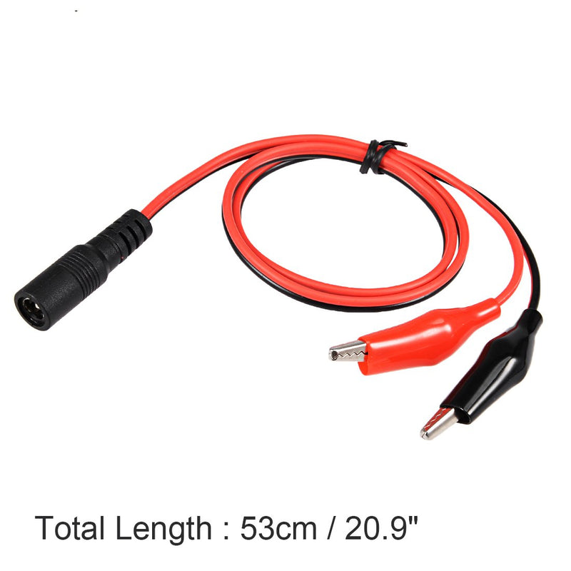 uxcell 2.1mmx5.5 mm 12V DC Female Jack to Alligator Clip Power Cable Connectors 53cm for CCTV Security Camera Lighting