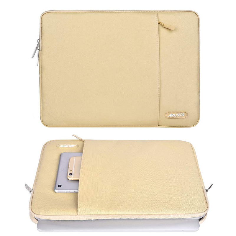 MOSISO Compatible with MacBook Air 13 inch Case 2018-2020 Rlease A2337 M1 A2179 A1932, Plastic Hard Shell Case&Vertical Sleeve Bag with Pocket&Keyboard Cover, Camel